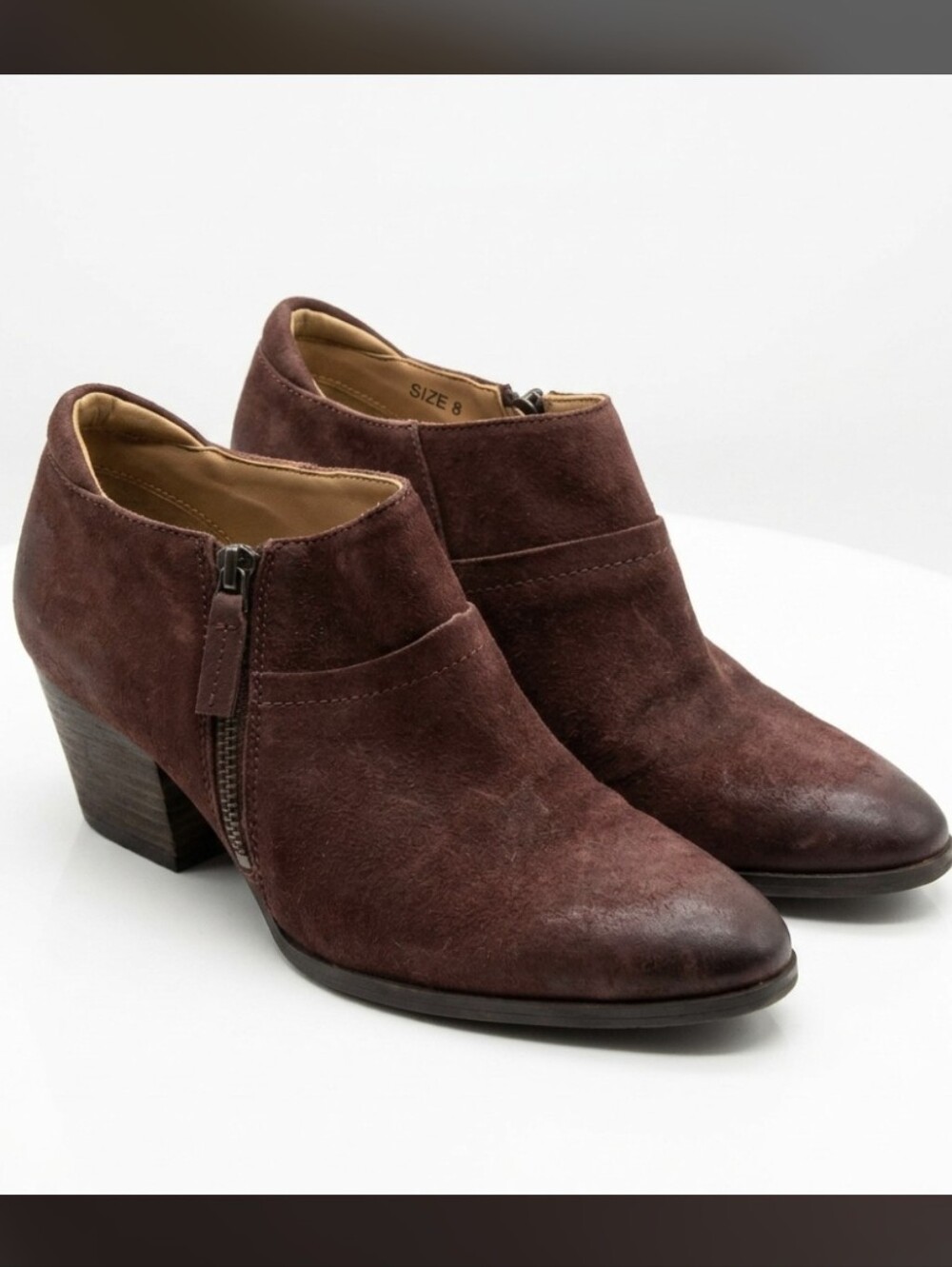 Franco Sarto Suede Leather Ankle Boots Booties Western Boho Size 8